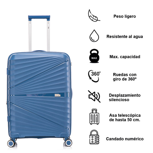 1990s Maleta Grande extensible 75cm Choco Azul marino