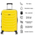 RAYKONG Mala Média Expansível ABS+Policarbonato 66x45x27.50cm - 30cm Expandido | 82L - 90L | 24 Polegadas | 23kg semirrígida cadeado de combinação - Amarelo