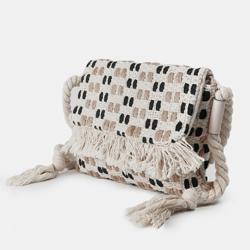 Bolso de rafia trenzado para mujer negro Eugenia