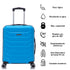 Conjunto de 4 Maletas ABS+PC|Neceser 29cm|Cabina 55x40x20cm|Mediana Expandible 20kg-23kg - 66x45x27.50-30cm|Grande Expandible 23kg-25kg - 75x49x31-33.50cm | Turquesa