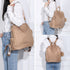 Mochila antirrobo Impermeable para mujer (14.80L) | Mochila Convertible en bolso con pompón y asa desmontable de adorno Khaki