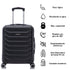 Conjunto de 4 Maletas ABS+PC|Neceser 29cm|Cabina 55x40x20cm|Mediana Expandible 20kg-23kg - 66x45x27.50-30cm|Grande Expandible 23kg-25kg - 75x49x31-33.50cm | Negro