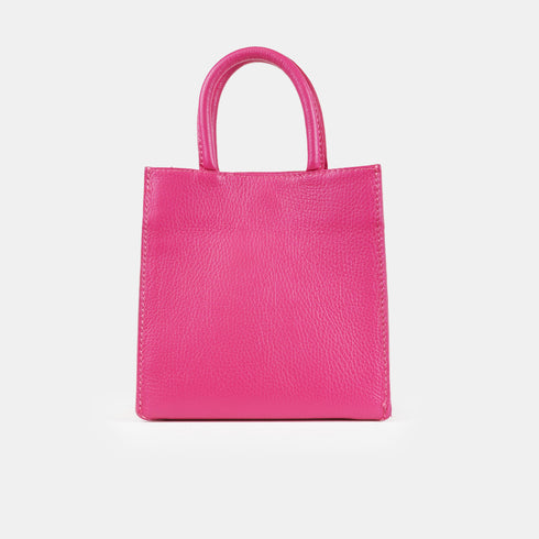 Bolso bandolera de piel pequeño mujer fucsia Carmen