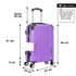 RAYKONG Mala Média ABS 66x43x25cm | 71L | 24 Polegadas | até 23kg semirrígida - Roxo