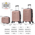 Conjunto de 3 Maletas|Neceser 29x35x16.50cm|Maleta Cabina ABS+PC 55x40x20cm|Mediana Expandible 20kg-23kg - 66x45x27.50-30cm | RosaDorada
