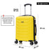 RAYKONG Mala de Cabine 55x40x20cm Policarbonato (40L) semirrígida Trolley pequeno Bagagem de Mão 4 Rodas giratórias a 360º Fecho numérico - Amarelo