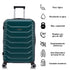 RAYKONG Maleta Mediana Expandible ABS+Policarbonato 66x45x27.50cm - 30cm Extendido | 82L - 90L | 24 Pulgadas |23kg semirígidas candado combinación - Verde