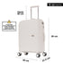 Maleta de cabina 55x39x21.5 cm (46L) Polipropileno - Candado Incrustado - 20 Pulgadas - Blanco - Chocolate