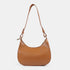 Bolso de hombro para mujer de piel saffiano con bandolera larga marrón Maribel