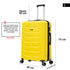 RAYKONG Maleta Grande Expandible ABS+Policarbonato 75x49x31cm - 33.50cm Extendido | 114L - 123L | 28 Pulgadas | 25kg semirígidas candado combinación - Amarillo