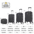 Raykong Conjunto de maletas de viaje de 4 piezas Neceser(29cm)/55cm/68cm/78cm ABS Waves - Negro