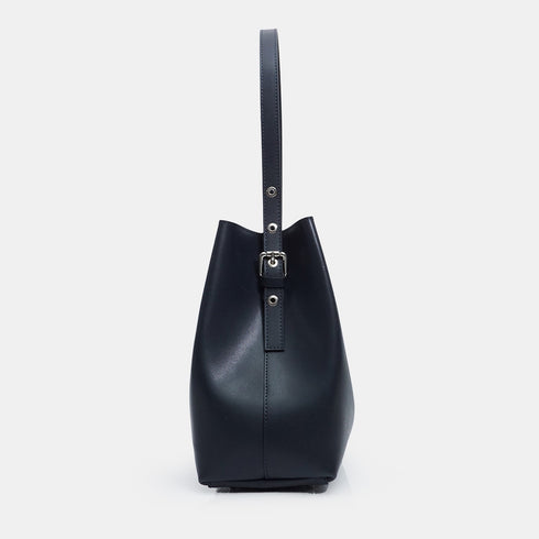 Bolso Hobo de Piel Azul Marino para Mujer - Leticia