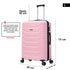 RAYKONG Maleta Grande Expandible ABS+Policarbonato 75x49x31cm - 33.50cm Extendido | 114L - 123L | 28 Pulgadas | 25kg semirígidas candado combinación - RosaClaro