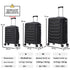 Raykong Conjunto de Malas de Viagem 3 peças | Mala de Cabine 55cm | Média Expansível 65cm | Grande Expansível 75cm - Watt (Preto)