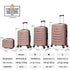 Conjunto de 4 Maletas ABS+PC|Neceser 29cm|Cabina 55x40x20cm|Mediana Expandible 20kg-23kg - 66x45x27.50-30cm|Grande Expandible 23kg-25kg - 75x49x31-33.50cm | RosaDorada