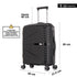 Maleta de cabina 55x39x21.5 cm (46L) Polipropileno - Candado Incrustado - 20 Pulgadas - Negro - Chocolate