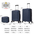 Conjunto de 3 Maletas|Neceser 29x35x16.50cm|Maleta Cabina ABS+PC 55x40x20cm|Mediana Expandible 20kg-23kg - 66x45x27.50-30cm | AzulMarino