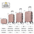 Raykong Conjunto de maletas de viaje de 4 piezas Neceser(29cm)/55cm/68cm/78cm ABS Waves - RosaDorada