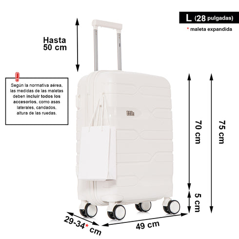 1990s Maleta Grande extensible 75cm - Bass (Blanco)