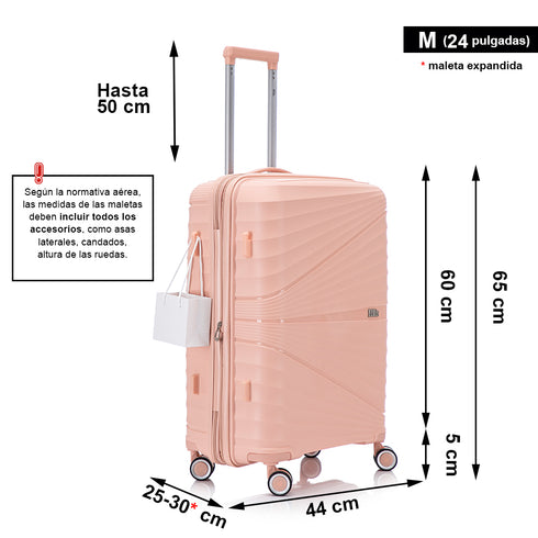 Mala Média extensível anos 90 65cm - Chocolate (Rosa Claro)
