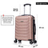 RAYKONG Mala de Cabine 55x40x20cm Policarbonato (40L) Semirrígida Trolley Pequeno Bagagem de Mão 4 Rodas Giratórias 360º Fecho Numérico - Rosa Dourado
