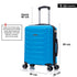 RAYKONG Maleta de Cabina 55x40x20cm Policarbonato (40L) semirígida Trolley pequeño Equipaje de Mano 4 Ruedas giratorios a 360º Cierre numérico- Turquesa