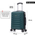 RAYKONG Mala de Cabine 55x40x20cm Policarbonato (40L) Semirrígida Trolley Pequena Bagagem de Mão 4 Rodas Giratórias 360º Fecho Numérico - Verde