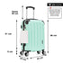 RAYKONG Mala de Viagem Média ABS 66x43x25cm | 71L | 24 Polegadas | até 23kg semirrígidas - Menta