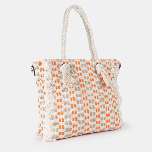 Bolso de rafia trenzado para mujer naranja Anastasia
