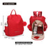 Mochila antirrobo Impermeable para mujer (14.80L) | Mochila Convertible en bolso con pompón y asa desmontable de adorno Rojo