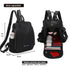Mochila antirrobo Impermeable para mujer (14.80L) | Mochila Convertible en bolso con pompón y asa desmontable de adorno Negro