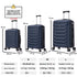 Raykong Juego de maletas 3 piezas | Maleta Cabina 55cm | Mediana Expansible 65cm | Grande Expansible 75cm - Watt (Navy)