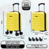 Maleta de Cabina ABS 40x30x20(24L)| Capacidad Máxima| Equipaje de Mano con Ruedas Desmontables para Ryanair | Vueling | EasyJet - Amarillo