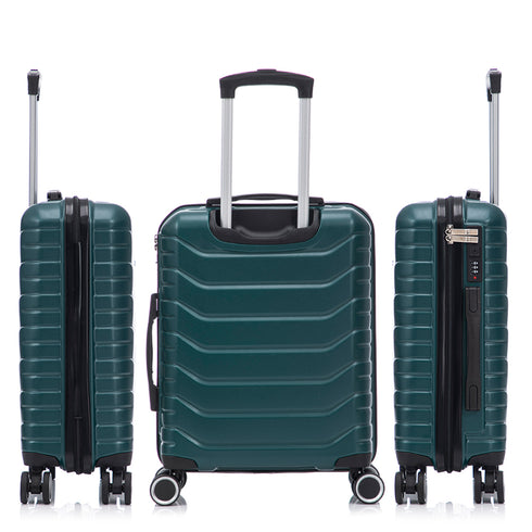 Conjunto de 4 Maletas ABS+PC|Neceser 29cm|Cabina 55x40x20cm|Mediana Expandible 20kg-23kg - 66x45x27.50-30cm|Grande Expandible 23kg-25kg - 75x49x31-33.50cm | Verde