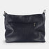 Bolso de hombro para mujer de piel con bandolera extensible azul marino Mara