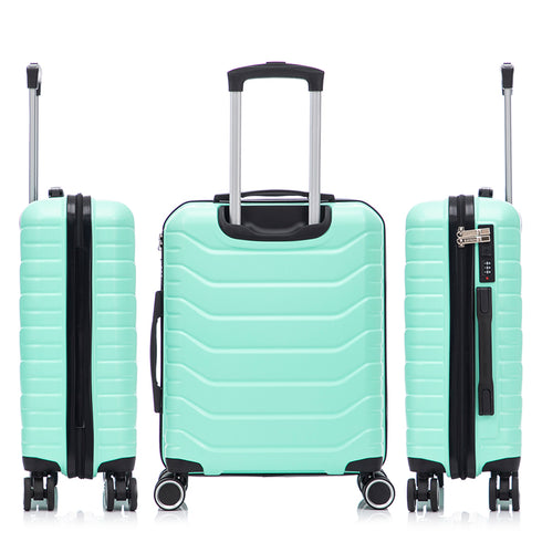 Conjunto de 4 Maletas ABS+PC|Neceser 29cm|Cabina 55x40x20cm|Mediana Expandible 20kg-23kg - 66x45x27.50-30cm|Grande Expandible 23kg-25kg - 75x49x31-33.50cm | Menta