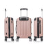 RAYKONG Mala Média ABS 66x43x25cm | 71L | 24 Polegadas | até 23kg semirrígidas - Rosa Dourado