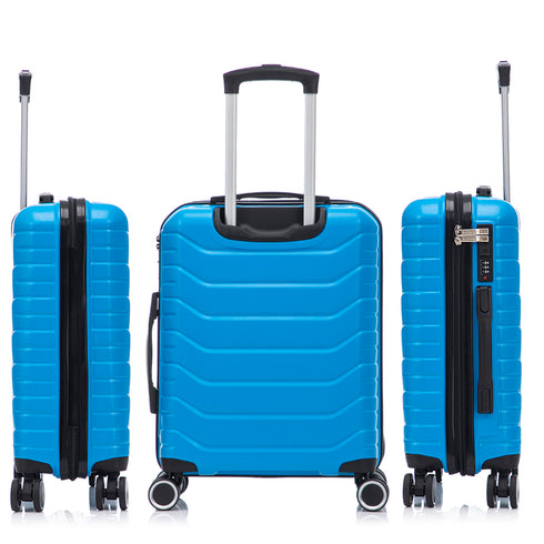 RAYKONG Maleta Mediana Expandible ABS+Policarbonato 66x45x27.50cm - 30cm Extendido | 82L - 90L | 24 Pulgadas |23kg semirígidas candado combinación - Turquesa