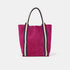 Bolso tote de piel serraje para mujer fucsia Sarah