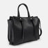 Bolso bandolera mujer de piel con asas de mano negro Mercedes