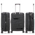 Juego de maletas PP Rígida 3 piezas|Maleta Cabina 55cm|Maleta Mediana 65cm Expandible |Maleta Grande 75cm Expandible |Bass Negro