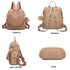 Mochila antirrobo Impermeable para mujer (14.80L) | Mochila Convertible en bolso con pompón y asa desmontable de adorno Khaki