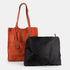 Bolso tote de piel serraje liso de mujer naranja Cloe