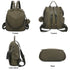 Mochila antirrobo Impermeable para mujer (14.80L) | Mochila Convertible en bolso con pompón y asa desmontable de adorno Verde