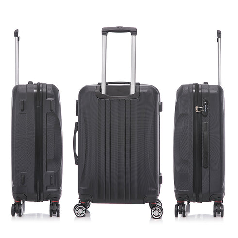 Raykong Conjunto de maletas de viaje de 4 piezas Neceser(29cm)/55cm/68cm/78cm ABS Waves - Negro