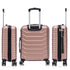RAYKONG Maleta Mediana Expandible ABS+Policarbonato 66x45x27.50cm - 30cm Extendido | 82L - 90L | 24 Pulgadas |23kg semirígidas candado combinación - RosaDorada
