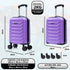 Maleta de Cabina ABS 40x30x20(24L)| Capacidad Máxima| Equipaje de Mano con Ruedas Desmontables para Ryanair | Vueling | EasyJet - Morado