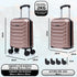 Maleta de Cabina ABS 40x30x20(24L)| Capacidad Máxima| Equipaje de Mano con Ruedas Desmontables para Ryanair | Vueling | EasyJet - Rosa Dorado