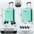 Maleta de Cabina ABS 40x30x20(24L)| Capacidad Máxima| Equipaje de Mano con Ruedas Desmontables para Ryanair | Vueling | EasyJet - Menta