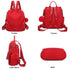 Mochila antirrobo Impermeable para mujer (14.80L) | Mochila Convertible en bolso con pompón y asa desmontable de adorno Rojo